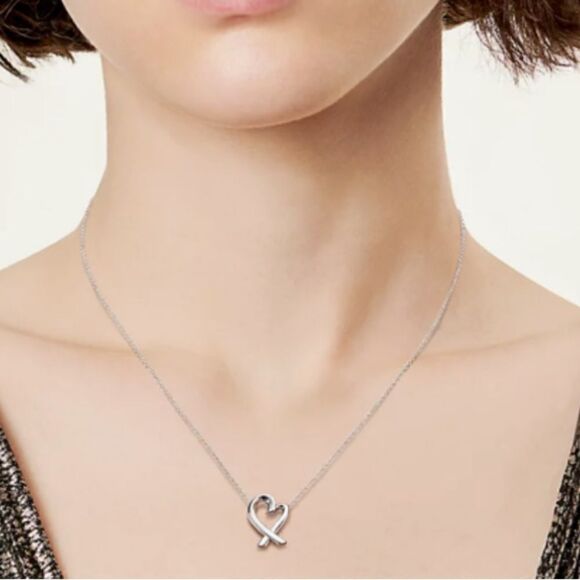 Tiffany & Co. Paloma Picasso Loving Heart Necklace Sterling Silver - Picture 2 of 8